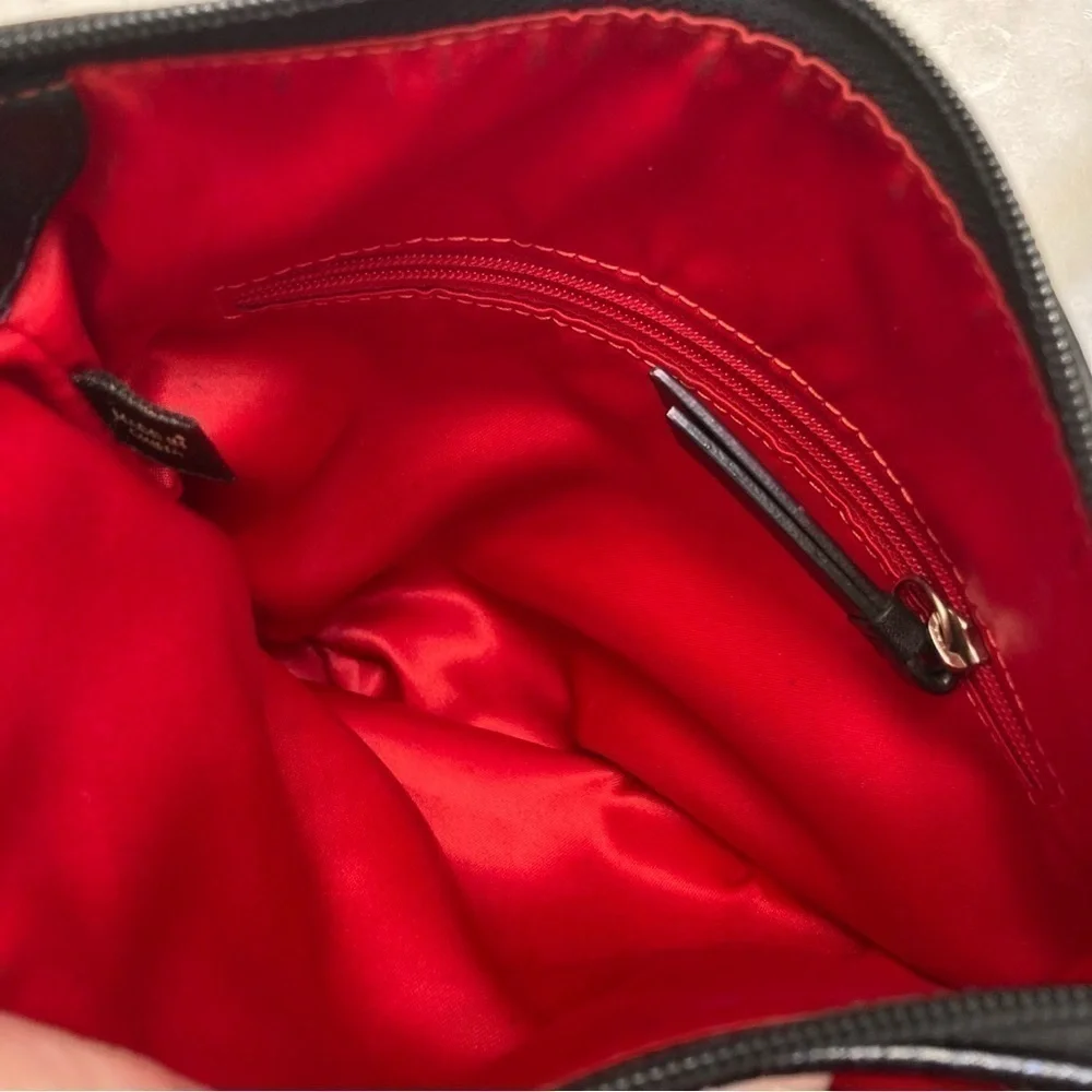 Coach red and black plaid swingpack crossbody bag adjustable strap